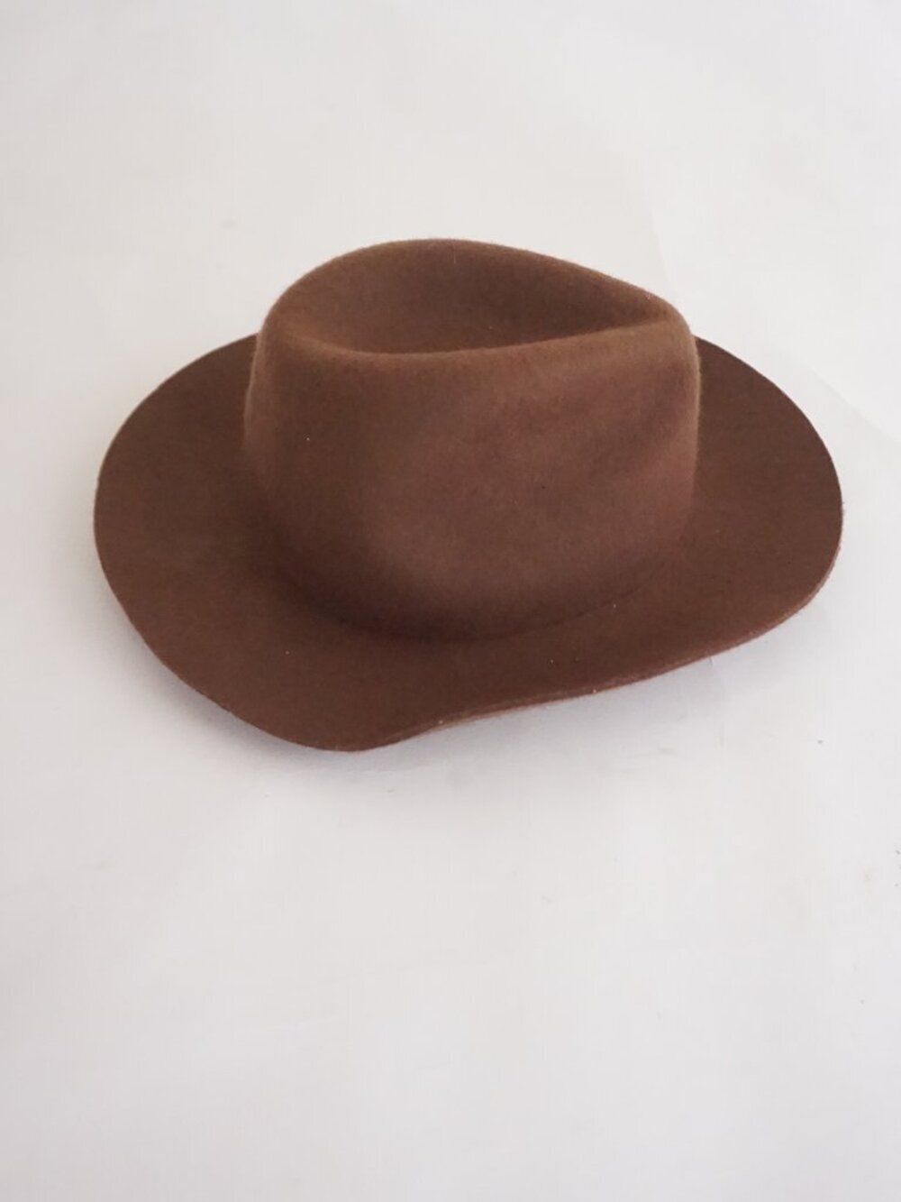 Rhythm Brown Wide Brim Wool Felt Rancher Fedora Hat Outdoor Style 100% Wool S/M